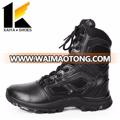 combat force slip resistant PU sole steel toe security police military boots for solider