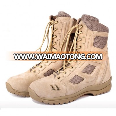 approved rubber sole YKK side zipper design shock resistant police leather boots military