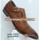 Double Monk Strap Brown Two Tone Men Dress Shoes , Genuine Leather Beautifully Designed and Elegant Luxury Footwear For Men